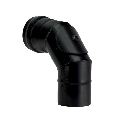 Dymovod koleno s čistiacim otvorom pre peletové kachle priemer 80/90 ° čierny matný smalt