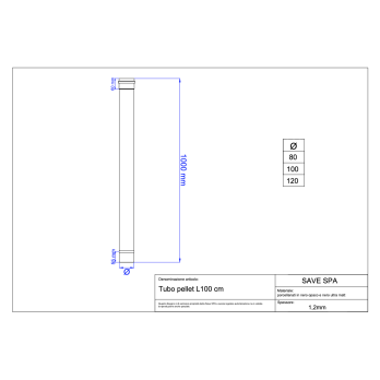 Dymovod rúrka pre peletové kachle priemer 80-1000 mm čierny matný smalt