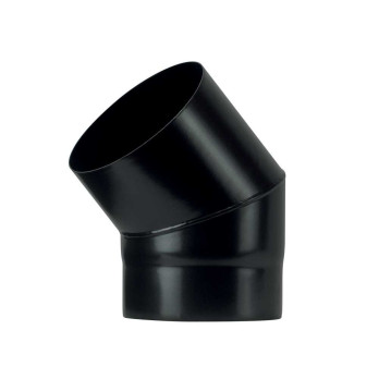 Koleno 45 st - 130mm/1,2mm smaltovaná čierna