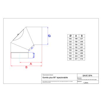 Koleno 90 st + čistiaci otvor - 130mm/1,2mm smaltovaná čierna