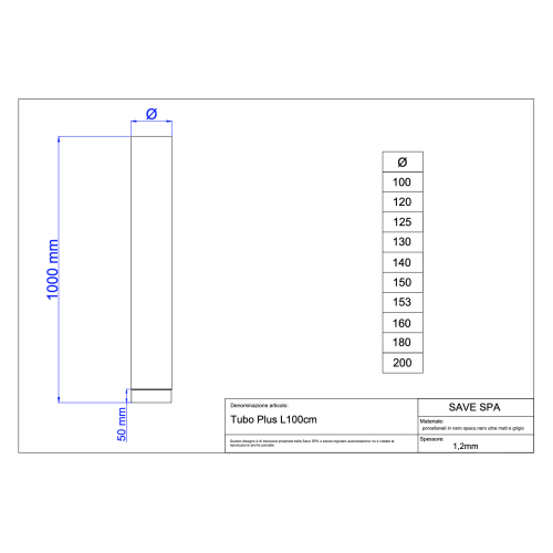 Rúra 130mm/100cm/1,2mm smaltovaná čierna
