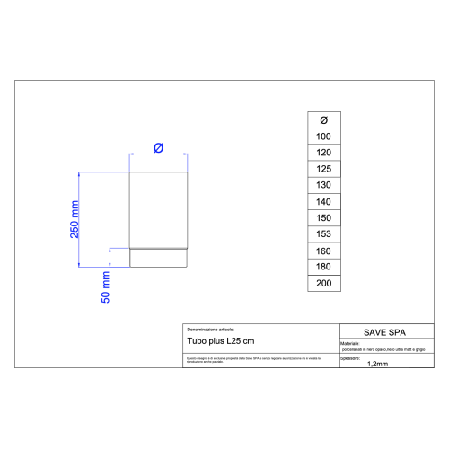 Rúra 150mm/25cm/1,2mm smaltovaná čierna
