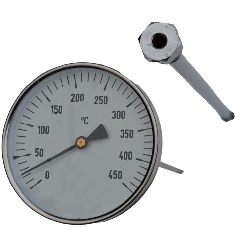 Teplomer TR-100-0-450°C-stonka 400mm+jímka