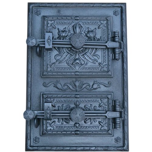 Liatinový kachľový štít - IRIS - čierny