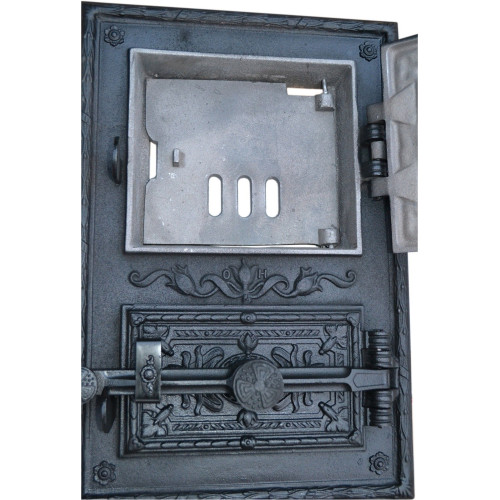 Liatinový kachľový štít - IRIS - čierny