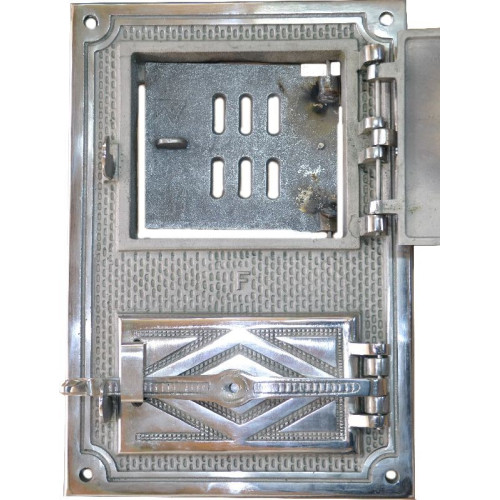 Liatinový kachľový štít hermetický -LUX-nikel