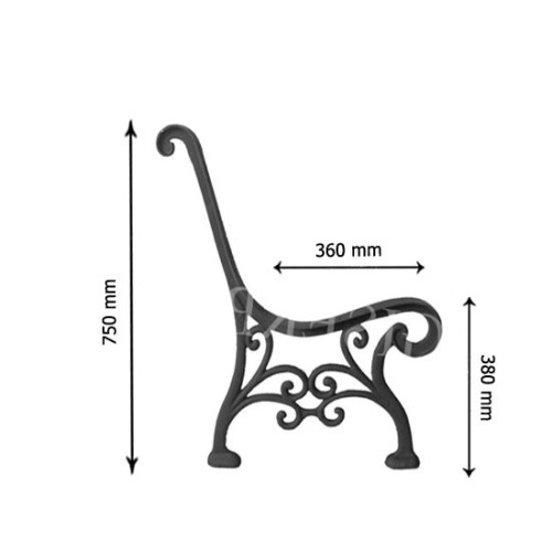 Liatinová lavička - LIANA - nr.11 - cena za 2 ks-pár