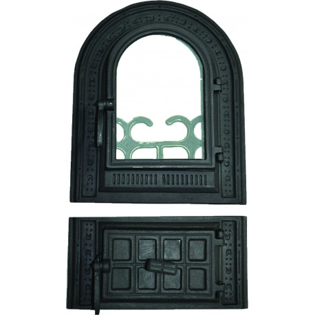 Liatinové dvierka-Kamnová zostava JULIA-čierna