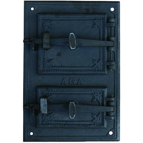 Liatinový kachľový štít hermetický - RETRO I.-čierny