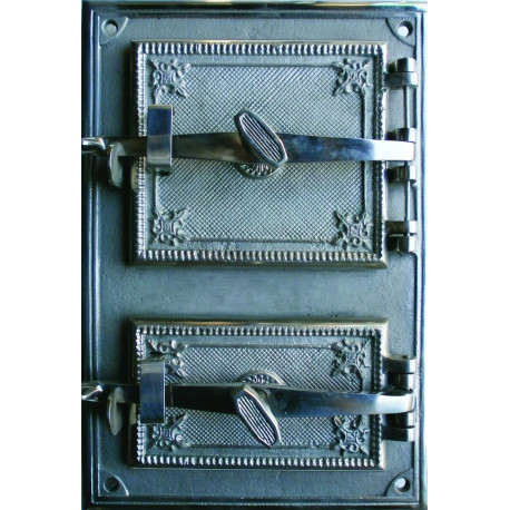 Liatinový kachľový štít hermetický - RETRO I. - nikel