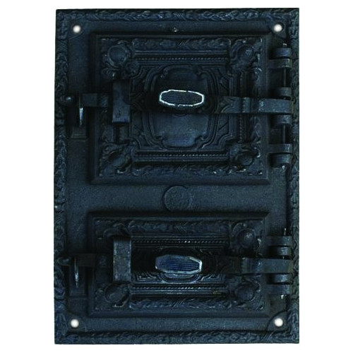 Liatinový kachľový štít hermetický - RETRO II.-čierny