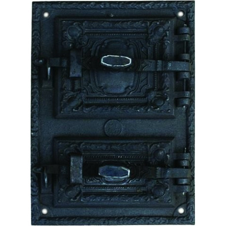 Liatinový kachľový štít hermetický - RETRO II.-čierny