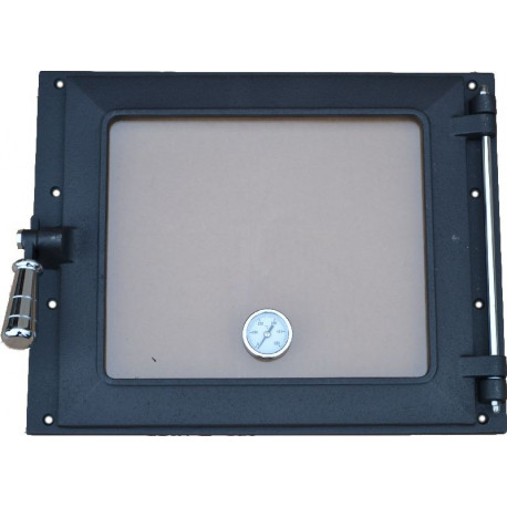 Dvierka rúry s teplomerom - chróm