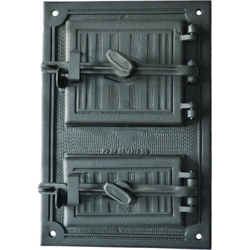 Liatinový kachľový štít hermetický - SIMON - čierny