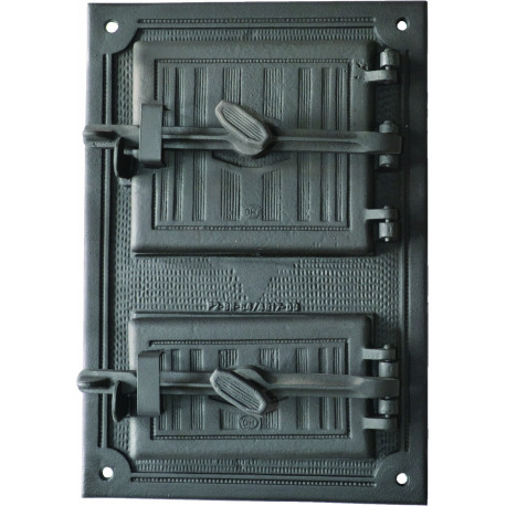 Liatinový kachľový štít hermetický - SIMON - čierny