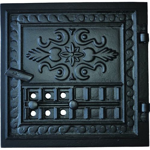 Liatinové dvierka BAZYLIK - čierny s reguláciou vzduchu