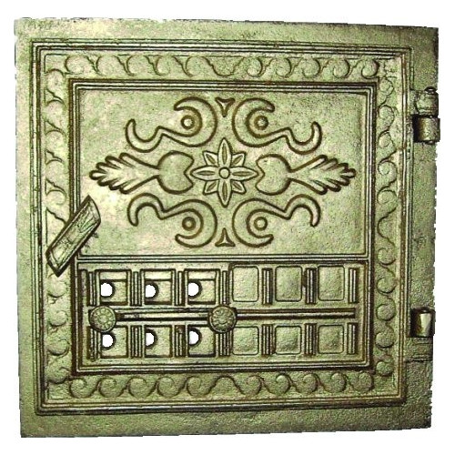 Liatinové dvierka BAZYLIK - mosadz s reguláciou vzduchu