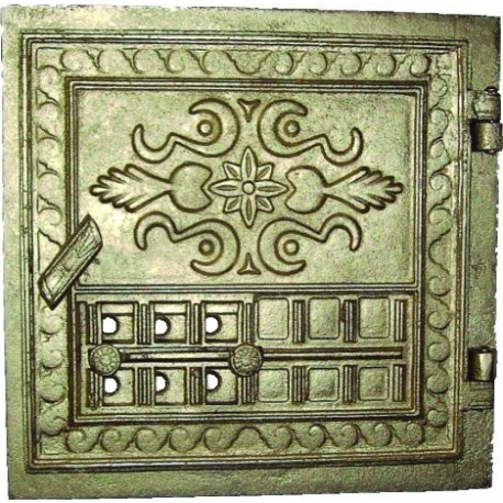 Liatinové dvierka BAZYLIK - mosadz s reguláciou vzduchu