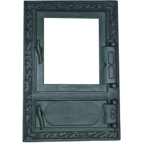 Liatinový kachľový štít hermetický presklený HANA