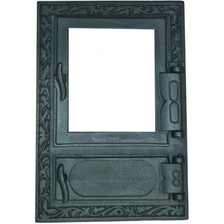 Liatinový kachľový štít hermetický presklený HANA