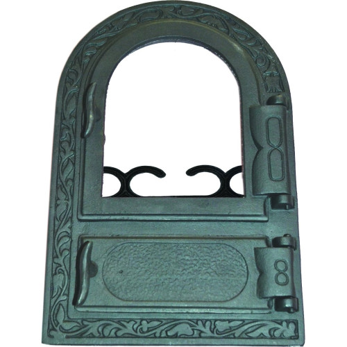 Liatinový kachľový štít hermetický presklený ANETA