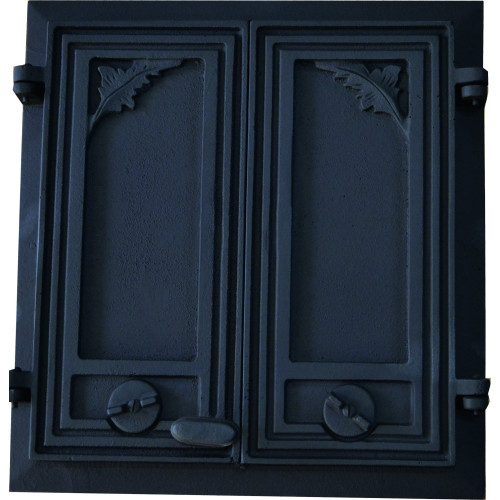 Liatinové dvierka pecové -BRIT - s reguláciou vzduchu-čierna