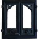 Liatinové dvierka pecové -BRIT PLUS-sklo s reguláciou vzduchu-čierna