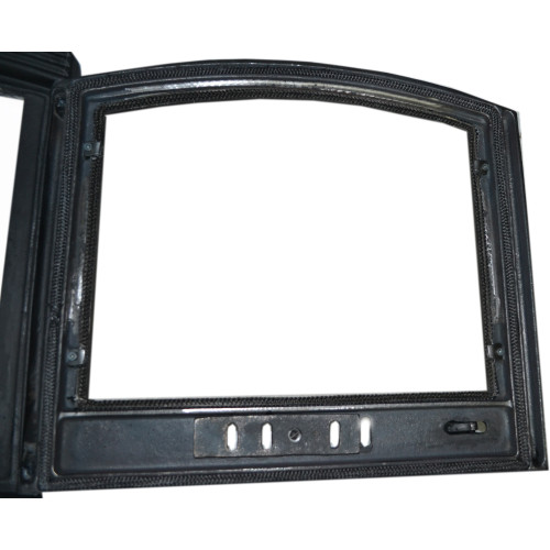 Liatinové dvierka ARKA - presklené s reguláciou vzduchu-čierna