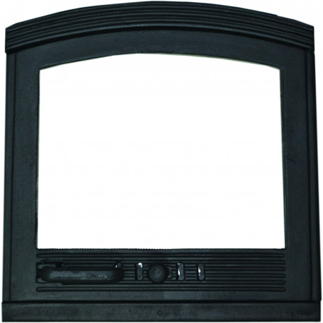 Liatinové dvierka ARKA - presklené s reguláciou vzduchu-čierna