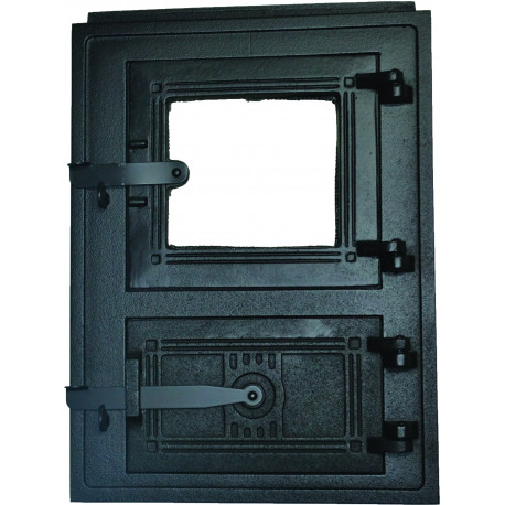 Liatinové dvierka kuchynské - 4T -SKLO- veľké - čierna