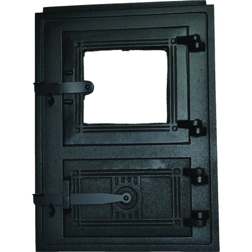 Liatinové dvierka kuchynské - 3T -SKLO- stredné - čierna