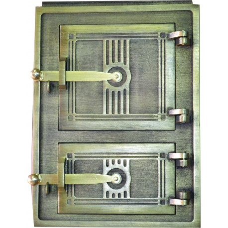 Liatinové dvierka kuchynské - 2T - malé - mosadz