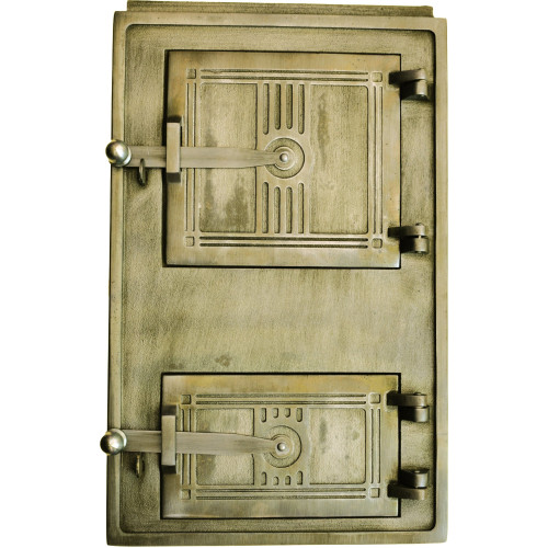 Liatinové dvierka kuchynské -4T - veľké - mosadz