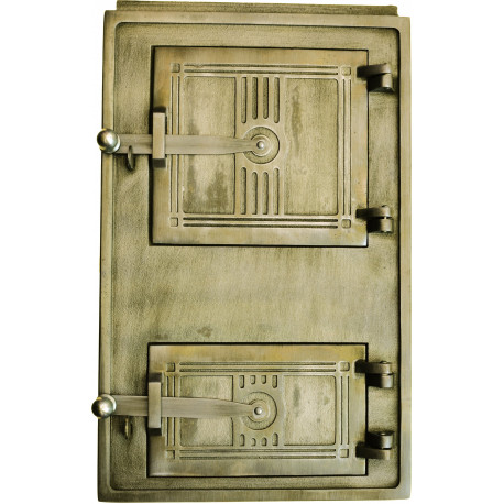 Liatinové dvierka kuchynské -4T - veľké - mosadz