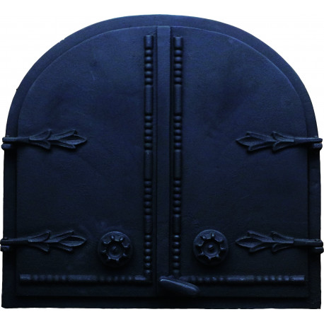 Dvierka udiarenské,pecové - NINE - s reguláciou - 560*530 mm - oblúk-čierna