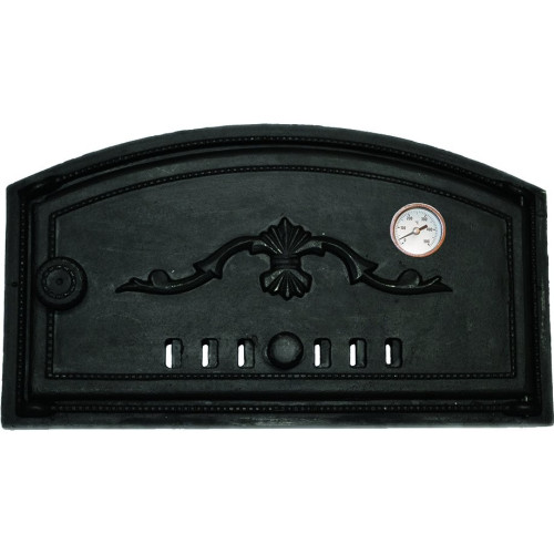 Pizza dvierka - PALERMO - pravá, plná-čierna + teplomer