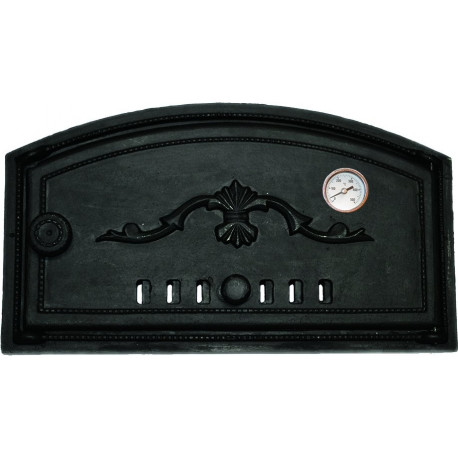 Pizza dvierka - PALERMO - pravá, plná-čierna + teplomer