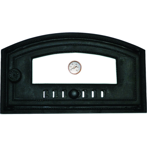 Pizza dvierka - SICILIA - pravá, presklená-čierna + teplomer