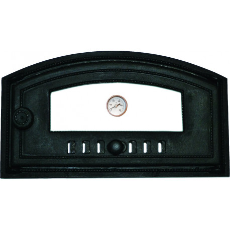 Pizza dvierka - SICILIA - pravá, presklená-čierna + teplomer