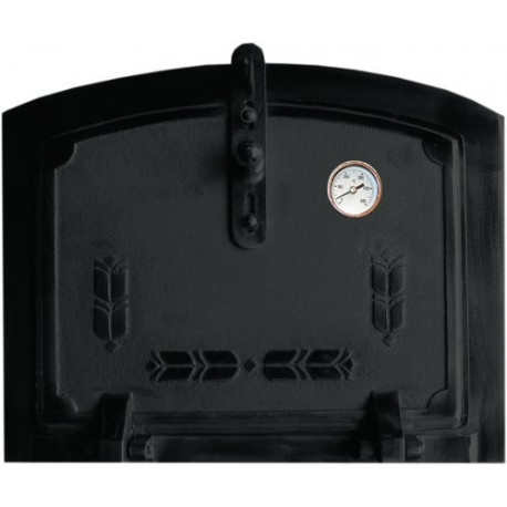 Pec liatinová LT + teplomer - čierna