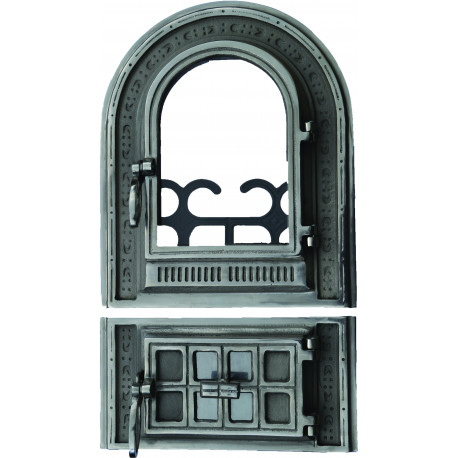 Liatinové dvierka-Kamnová zostava JULIA-nikel