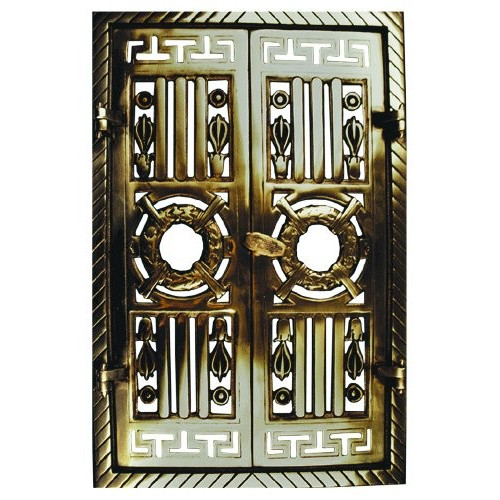 Liatinové dvierka krbové - nr.7 - mosadz - 360 x 550
