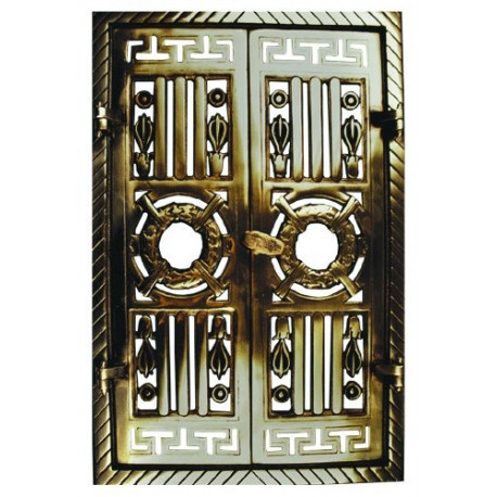Liatinové dvierka krbové - nr.7 - mosadz - 360 x 550