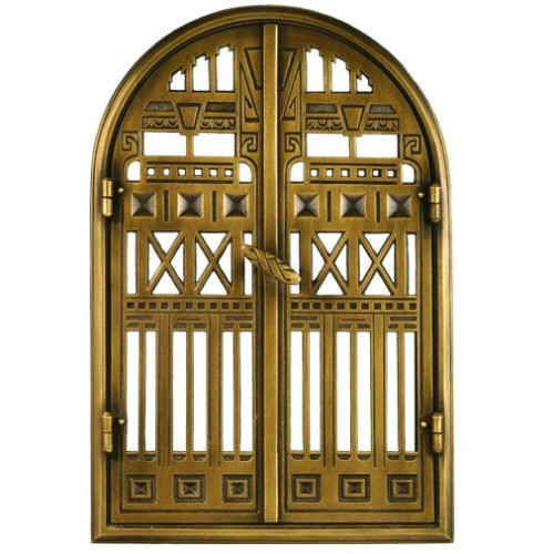 Liatinové dvierka krbové - nr.19 -mosadz - 360 x 550