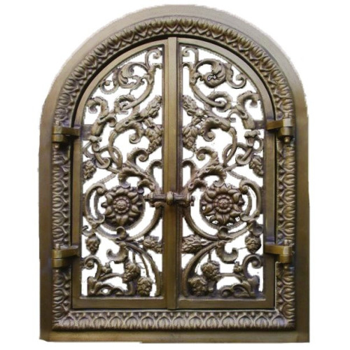 Liatinové dvierka krbové - nr.37 - mosadz - 340 x 440