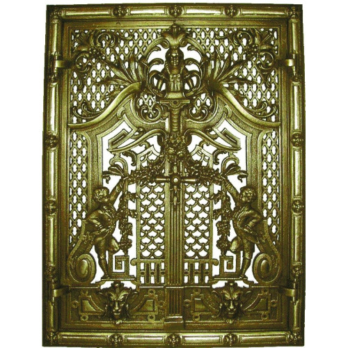 Liatinové dvierka krbové - nr.44 - mosadz - 460 X 600 mm