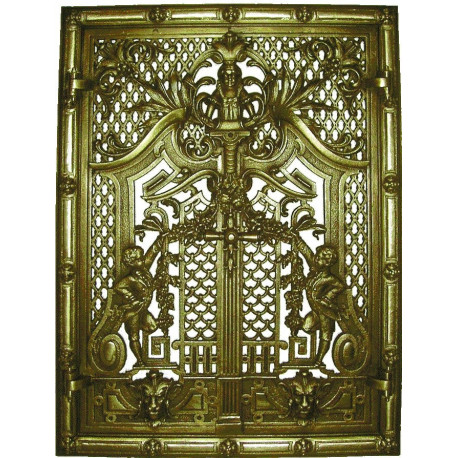 Liatinové dvierka krbové - nr.44 - mosadz - 460 X 600 mm