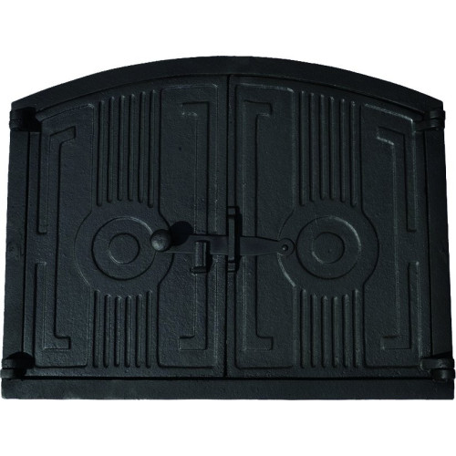 Pec liatinová-OBLÚK+teplomer-čierna+NEREZ. telo