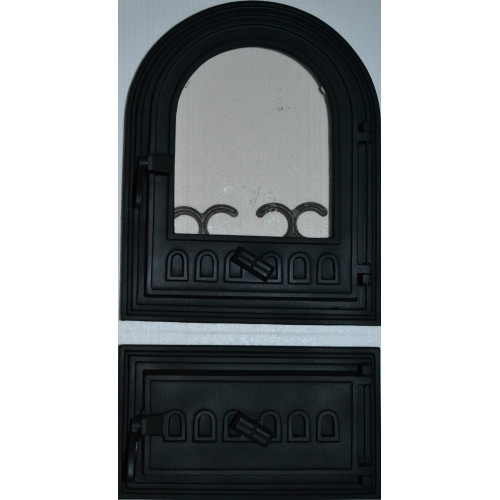 Liatinové dvierka-Kamnová zostava MAGDA - ČIERNA