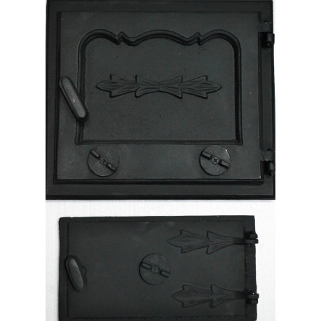 Liatinové dvierka-Kamnová zostava GALINA - ČIERNA